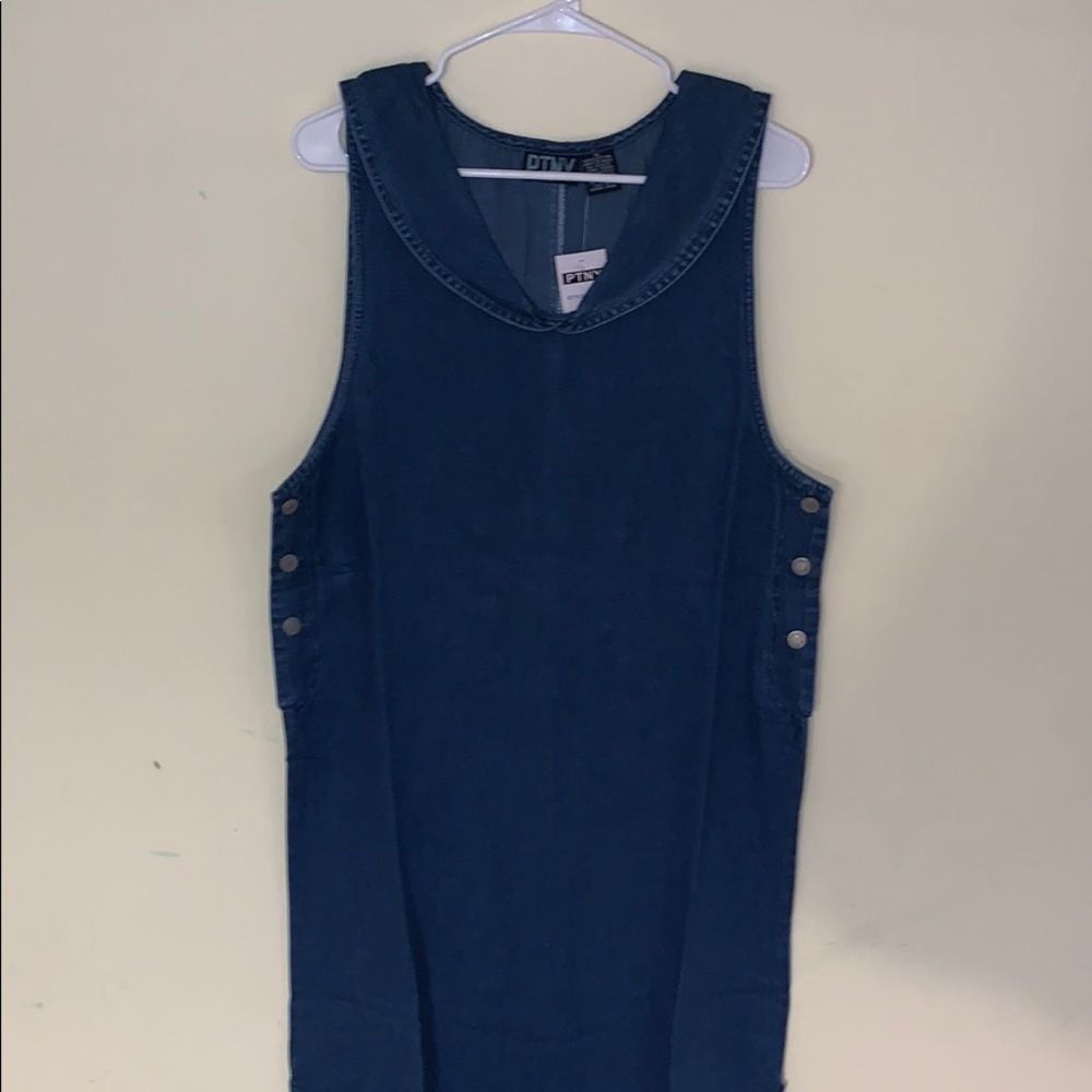 Denim Maxi Dress with Sailors Collar